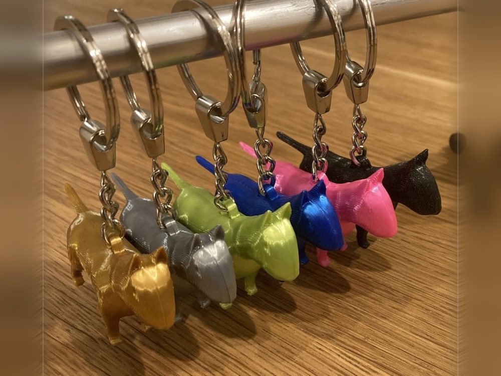 Klíčenka Bullterrier - Jednobarevná