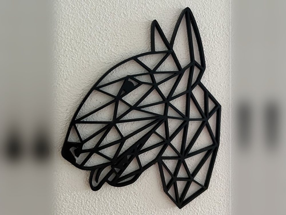 Nástěnná dekorace Bullterrier - Geometrická černá